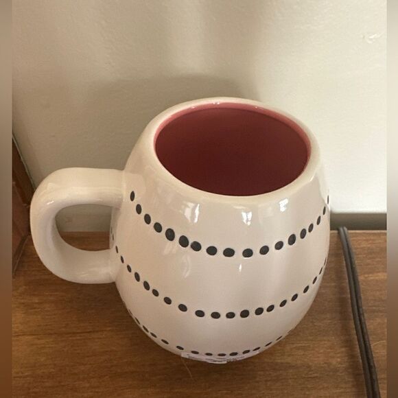 Rae Dunn Ceramic Chirp Coffee Mug Pink Interior New - Picture 2 of 3